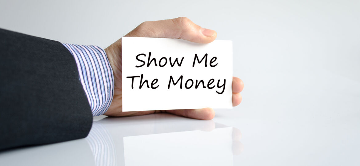 Show me the money text concept