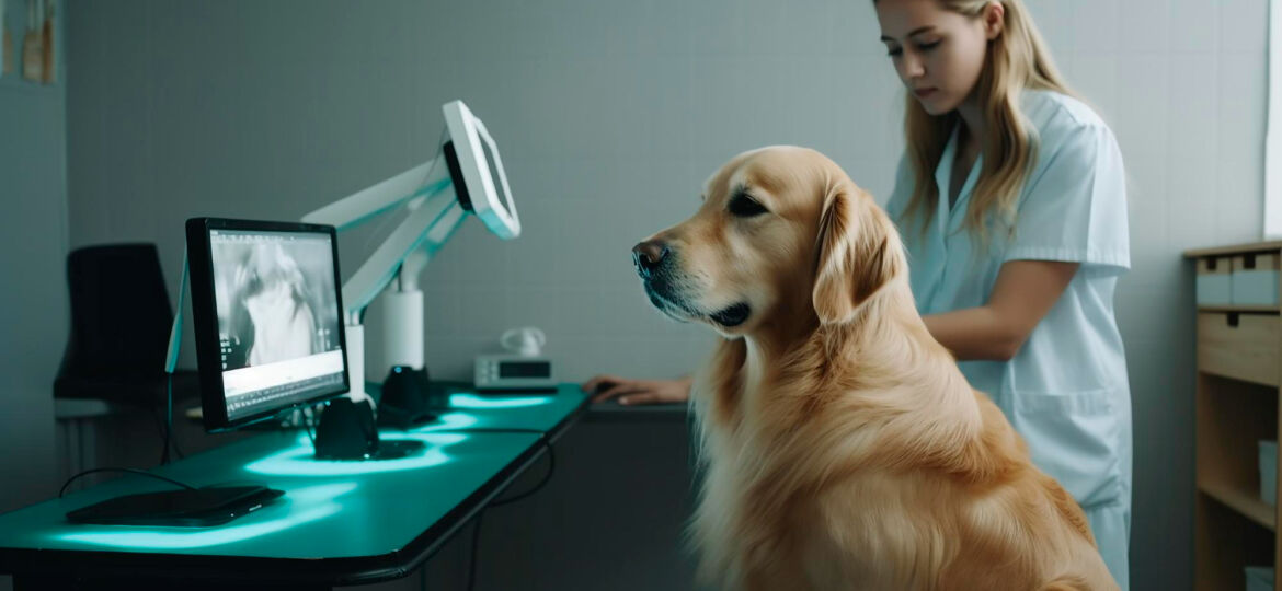woman-is-working-with-golden-retriever-dog