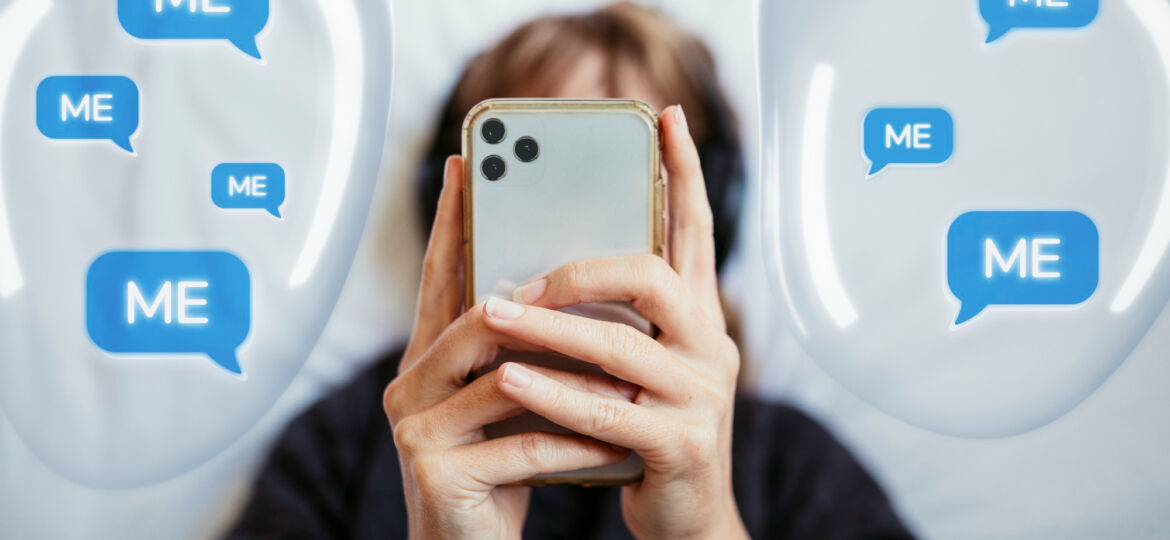 A white phone representing social media