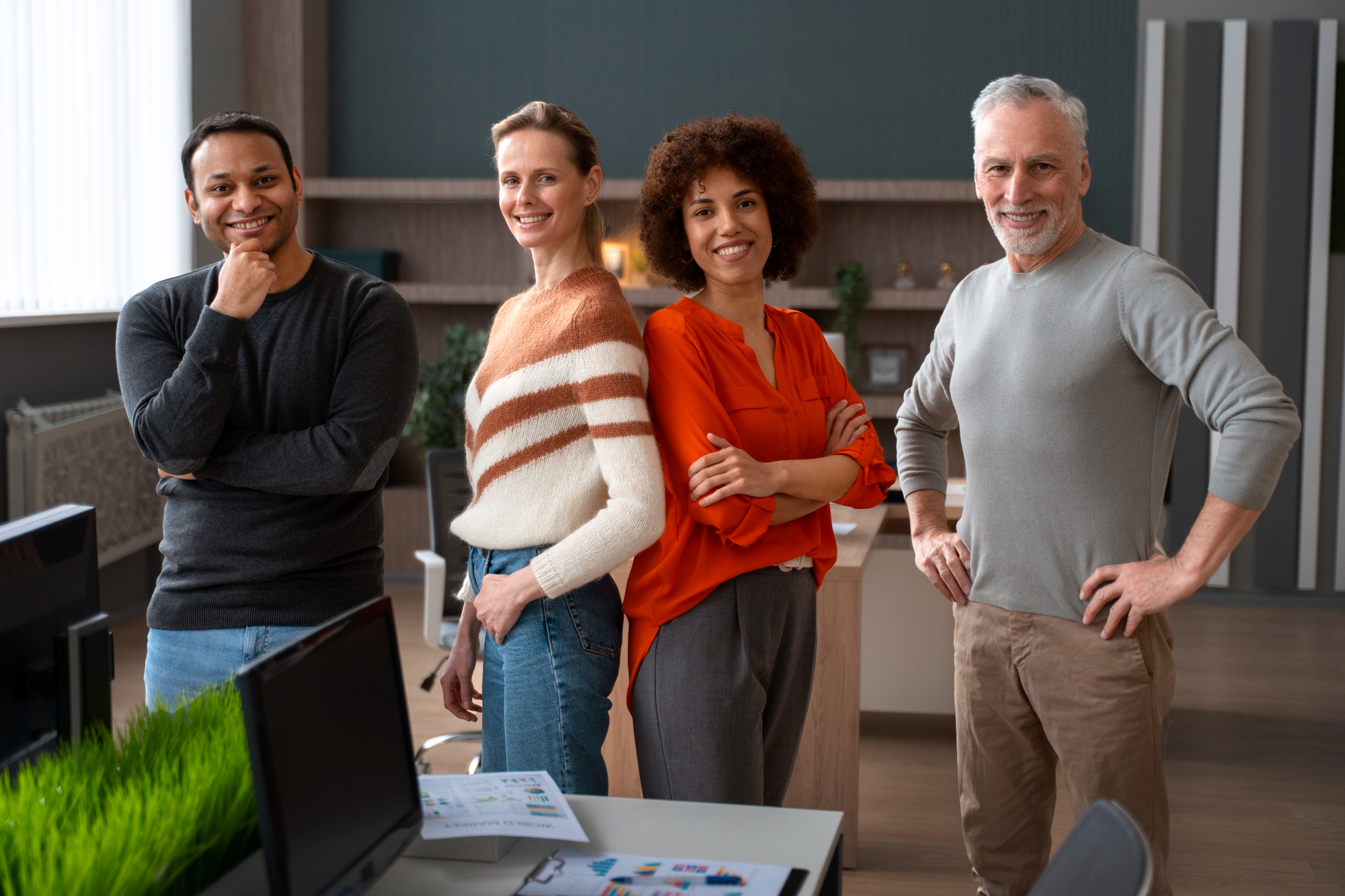 Professional report review with workplace data and engagement insights