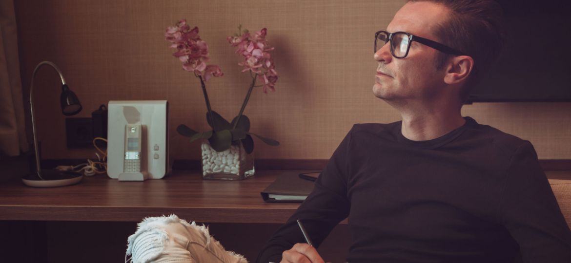 Capturing creative thoughts on the paper.