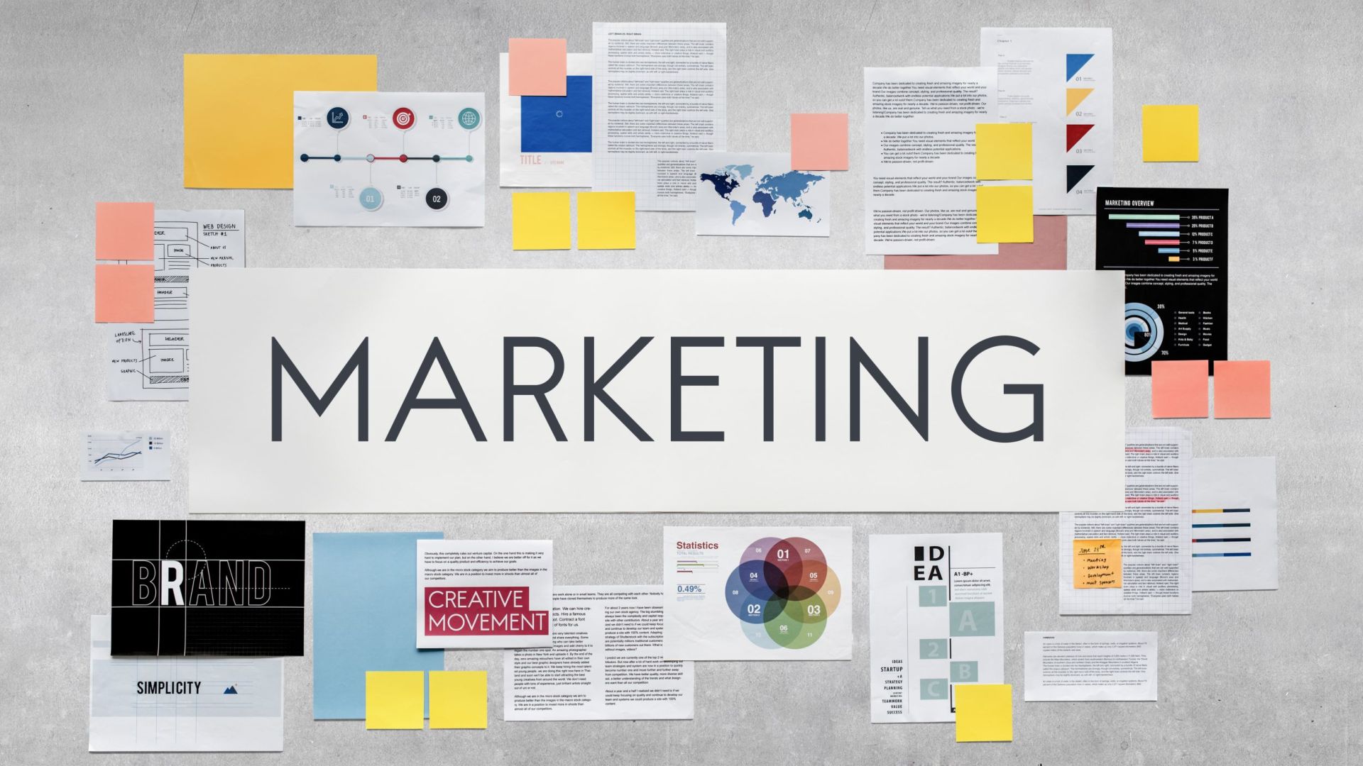 Document Marketing Strategy Business Concept