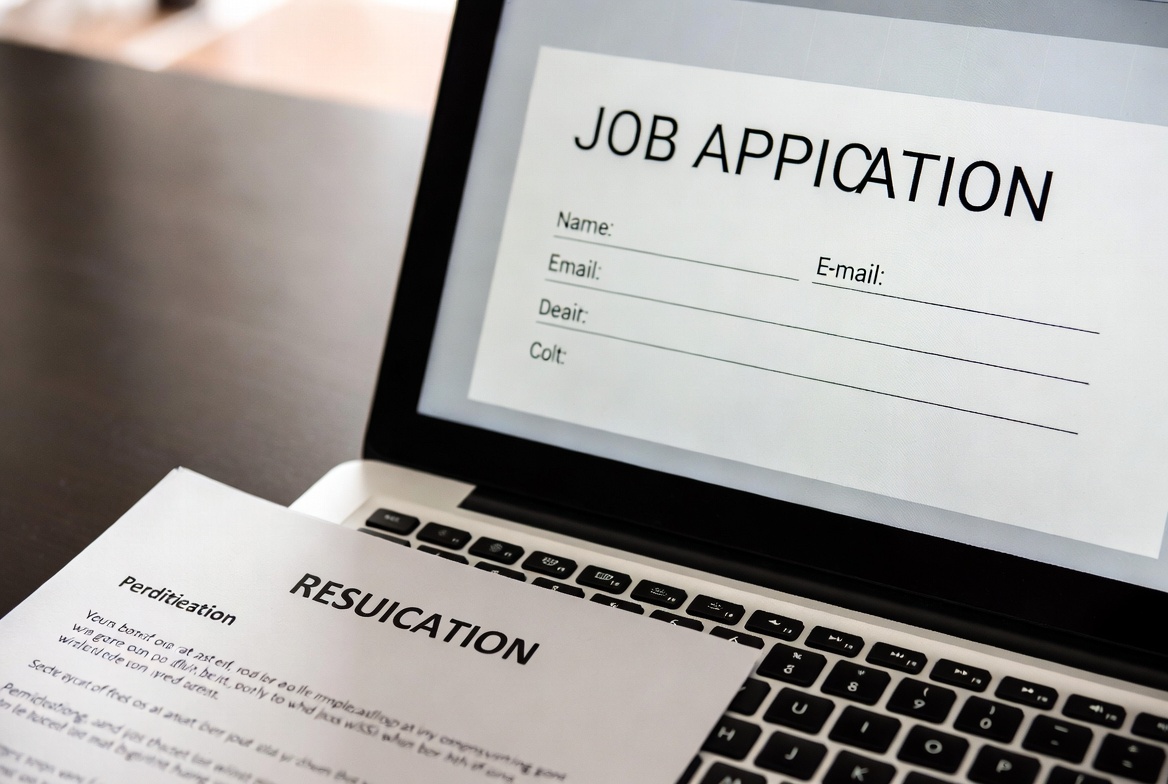 Resume and job application screen