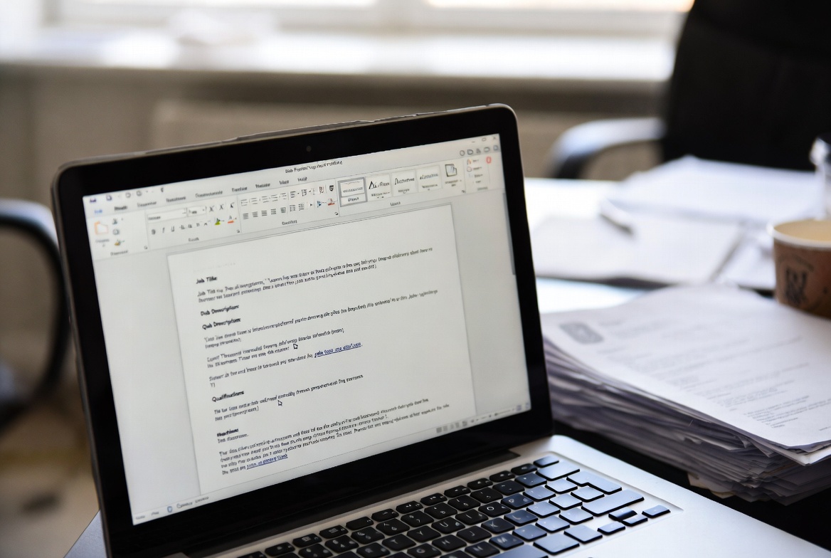 Laptop showing a job posting draft