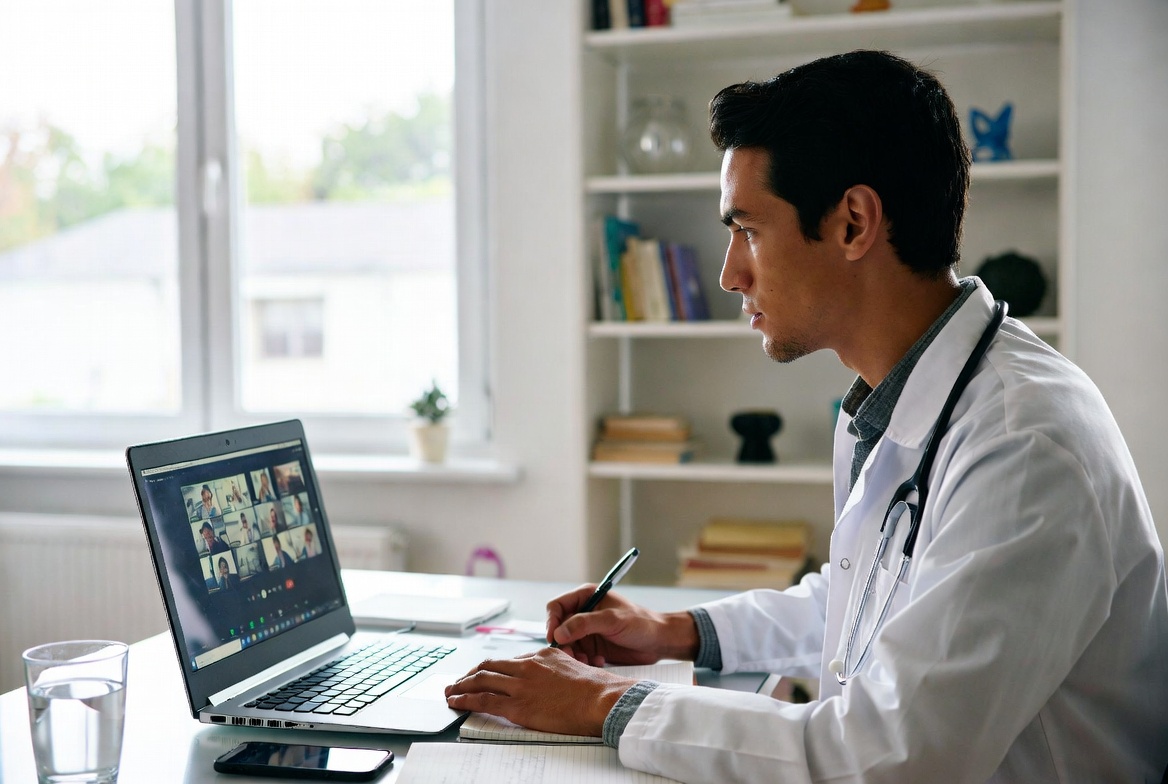 Internationally trained healthcare professional learning online