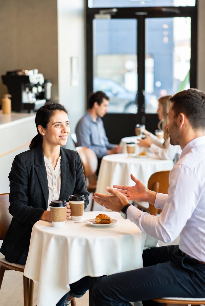 Coffee networking conversation
