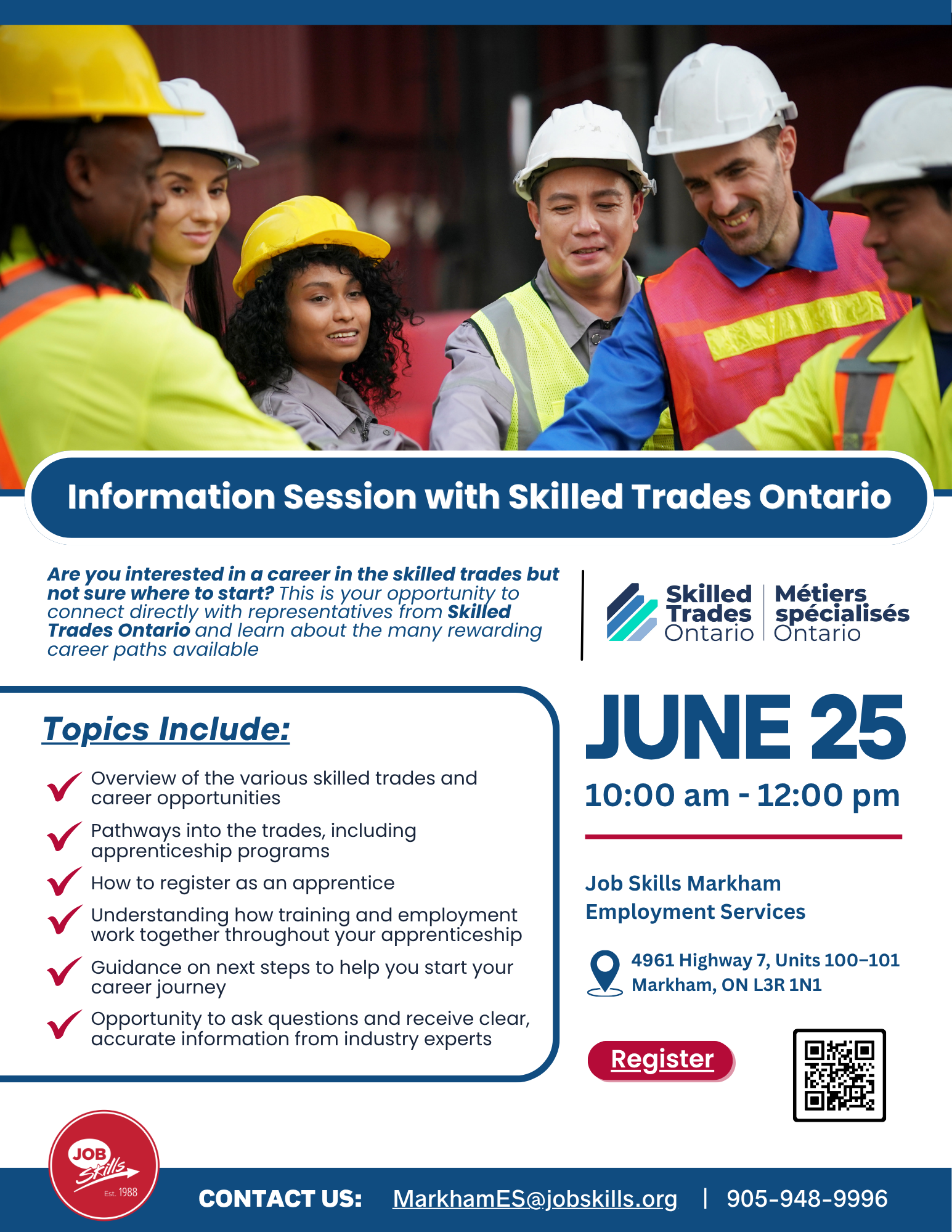 Information Session with Skilled Trades Ontario - Job Skills