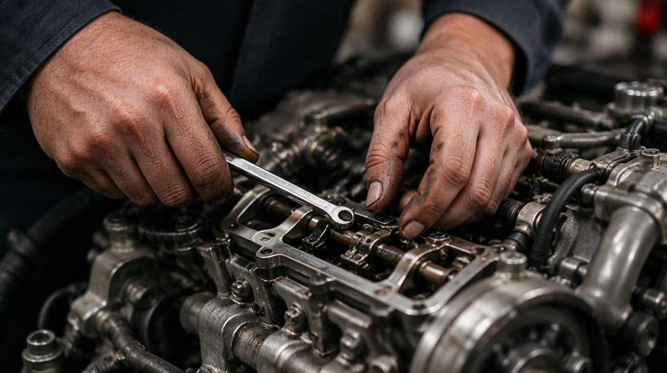 Close-up of hands doing skilled work