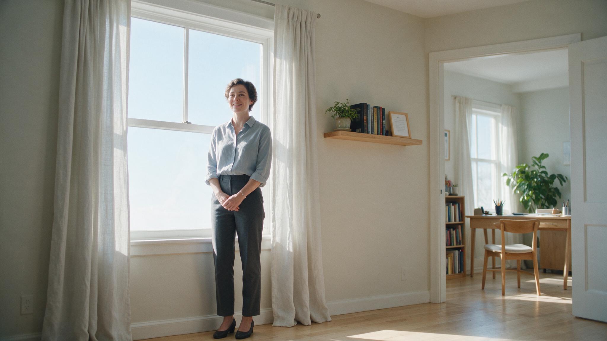 Person feeling confident before an interview