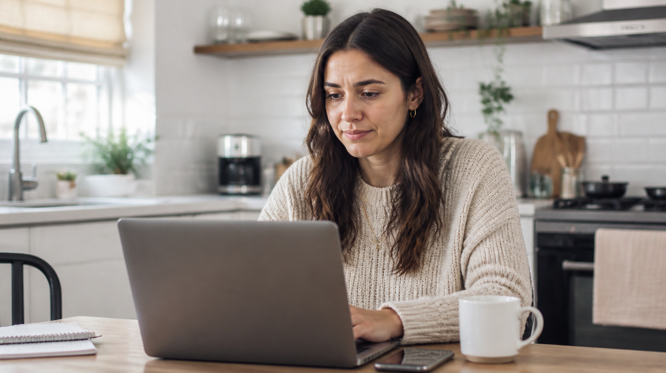 Person reading a rejection email