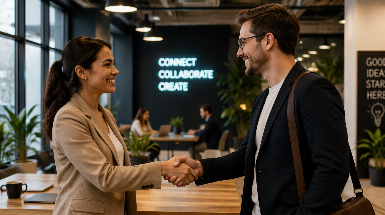 Two people shaking hands after a successful interview