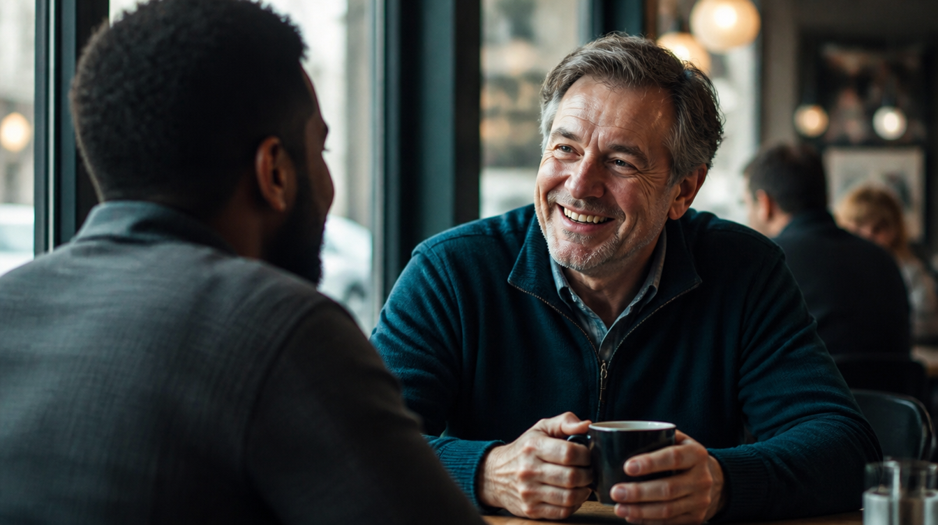 Job seeker having a genuine conversation with a former mentor or supervisor about being a reference